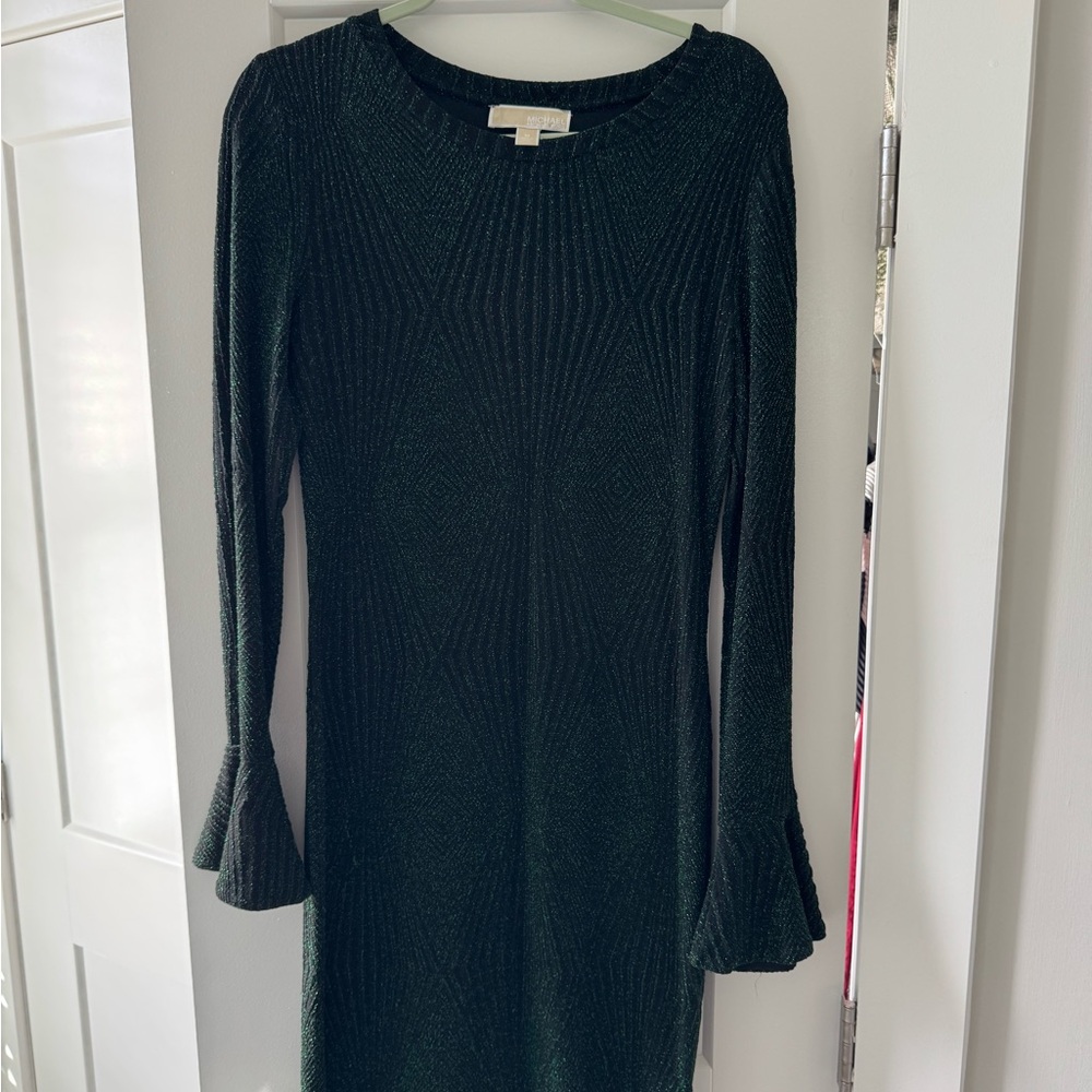 Michael Kors Black Bell Sleeve Sheath Dress